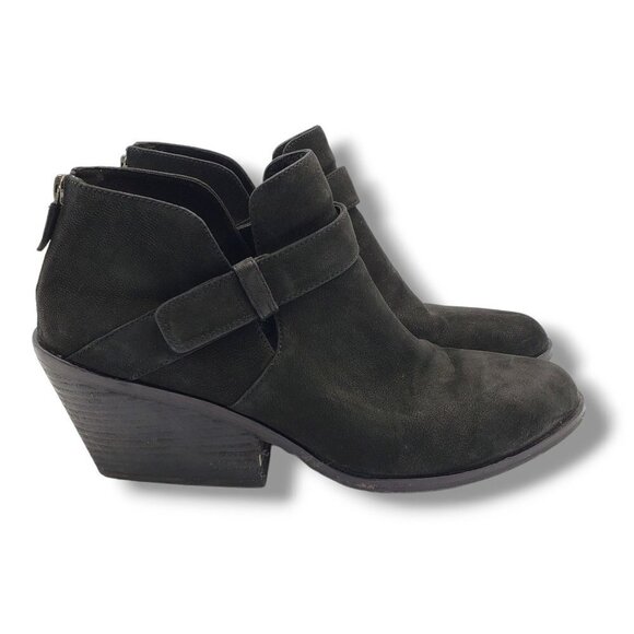 Eileen Fisher Ives Tumbled Nubuck Leather Bootie Womens 11 Black‎ - Picture 1 of 10